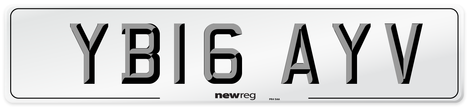 YB16 AYV Number Plate from New Reg